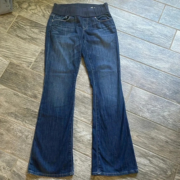 Gap 1969 demi panel sexy boot jeans Maternity size 6R Stretch Maternity - Picture 2 of 14